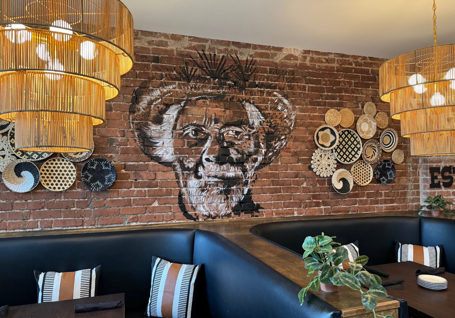 Colorful restaurant interior by HB Stevens showcasing custom murals