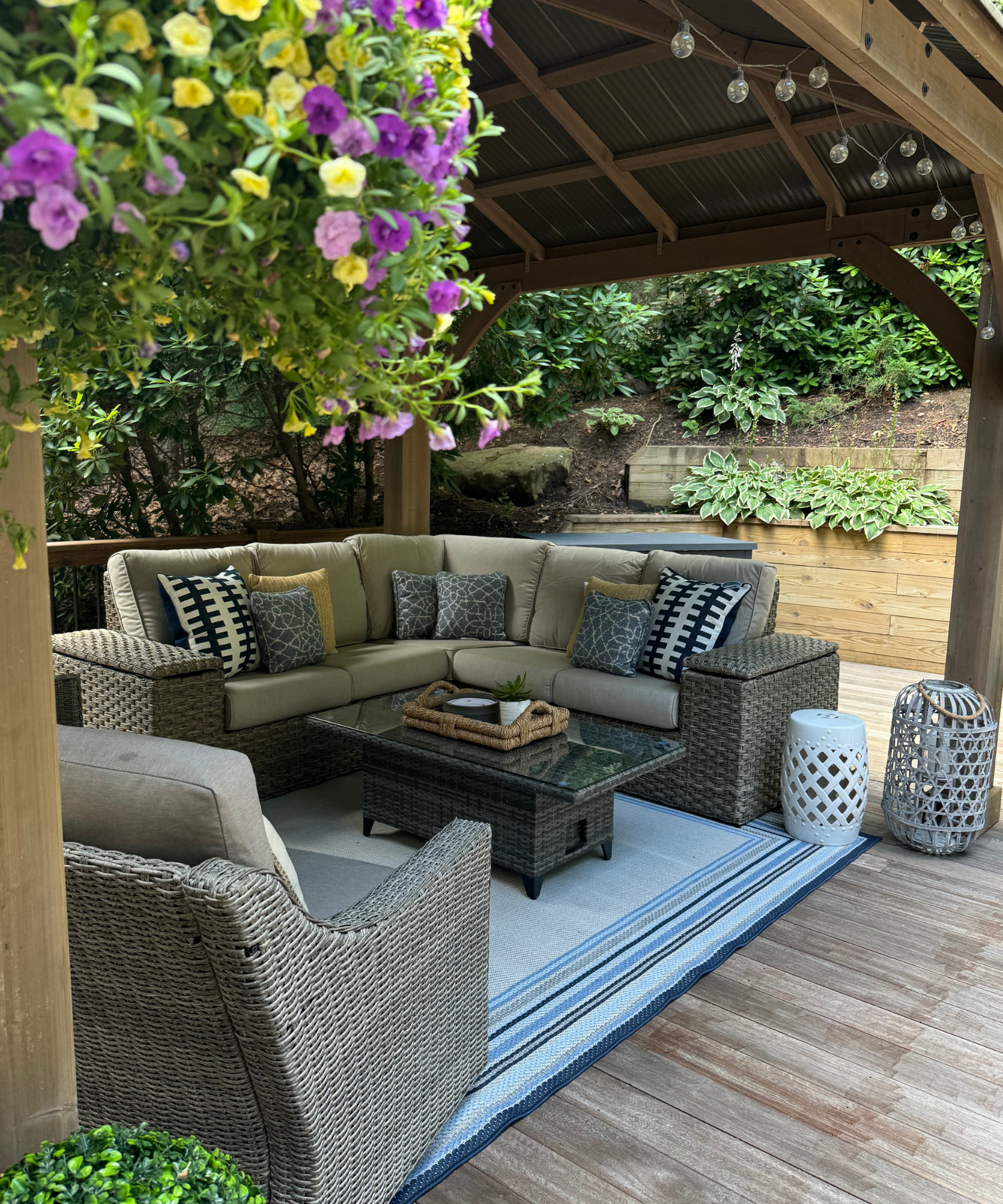 Outdoor living space designed by HB Stevens Interior Design