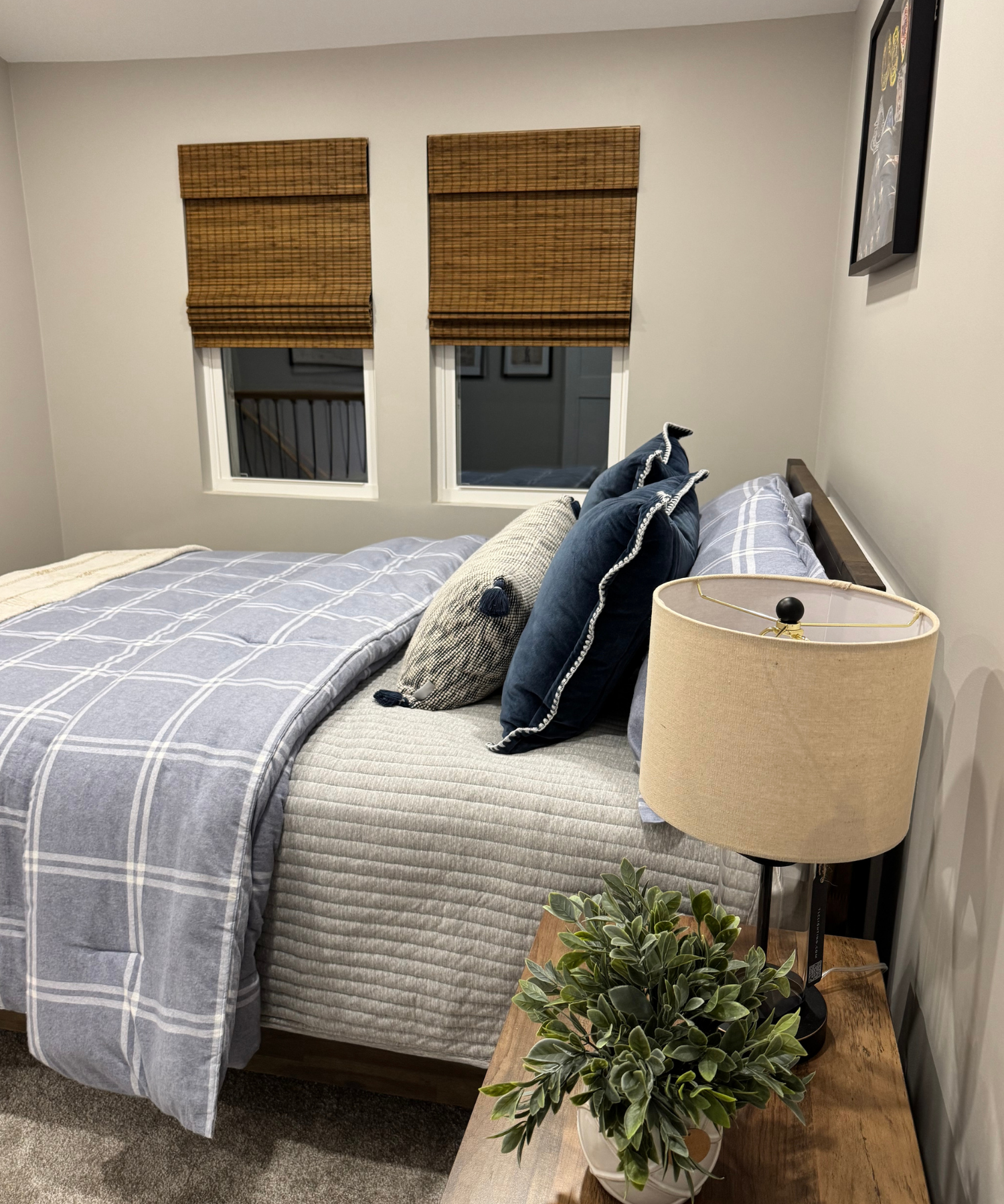 Updated neutral bedroom with timeless design