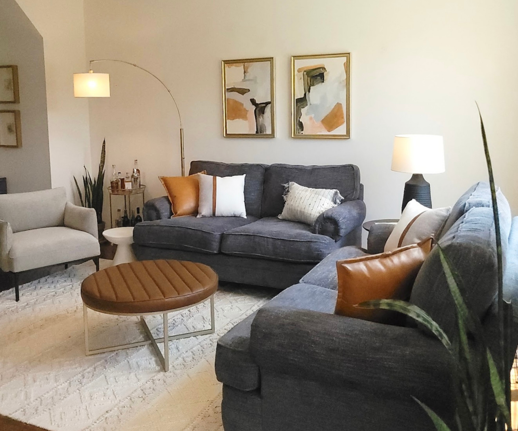 Welcoming living space designed to blend function and elegance