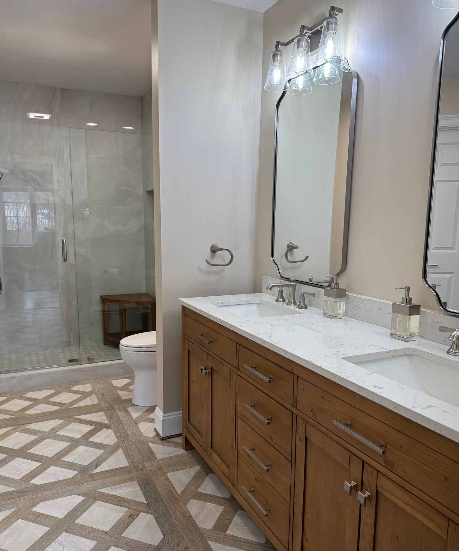 Modern, serene bathroom design by HB Stevens Designs